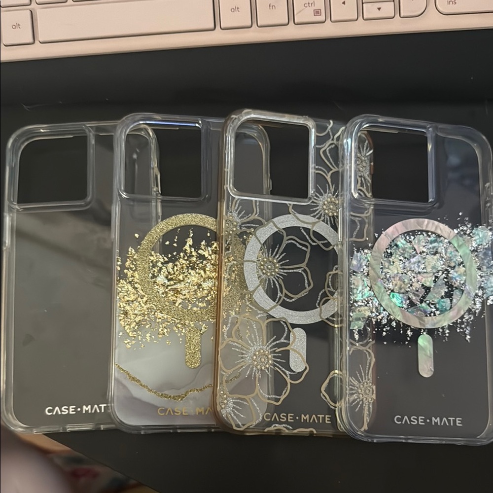 Case-Mate Gray and Gold Glitter iPhone Cases
